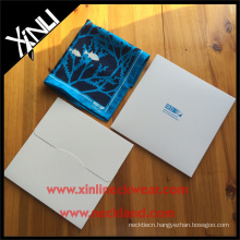 White Envelope Scarf Gift Boxes with Custom Blue Printing Scarf Packaging Box